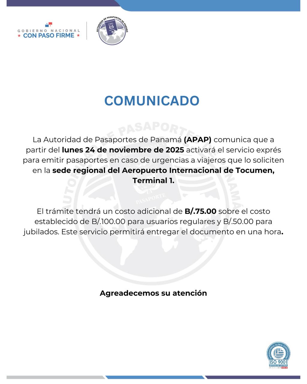 SERVICIO EXPRÉS EN TOCUMEN